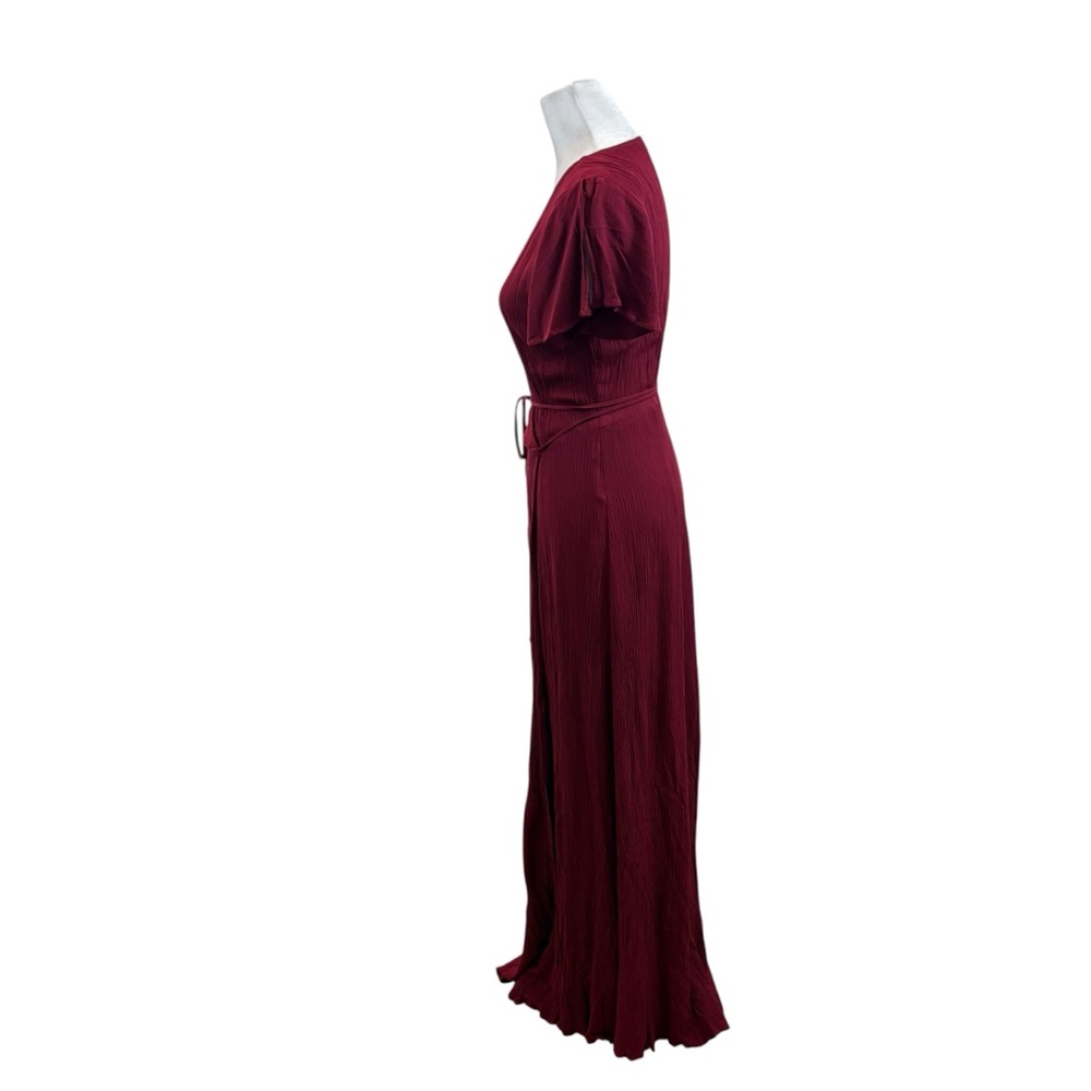 Ladies Lulu’s Evolve Burgundy Wrap Maxi Dress Size Small - Picture 6 of 12